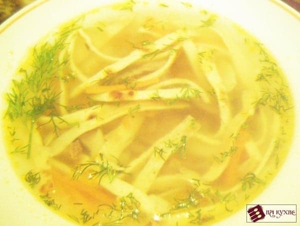 Суп мясной с омлетом "Соломка"