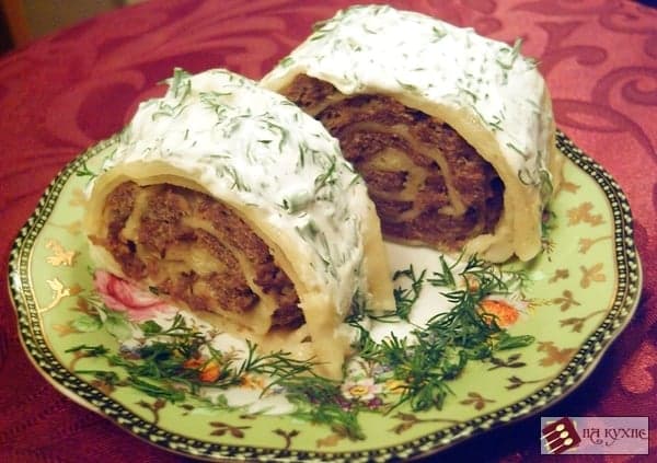 Мясной паровой рулет (Ханум)