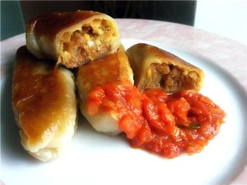 Постные вареники (на пару)