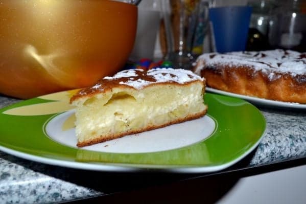 Творожный пирог с бананами