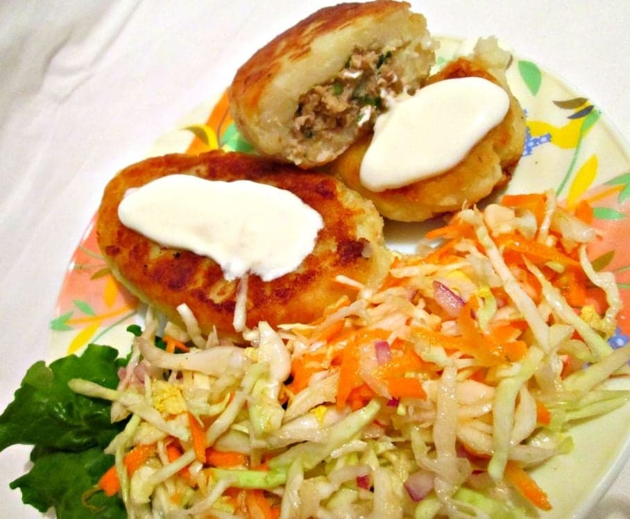 Картофельные зразы с курицей и зеленью