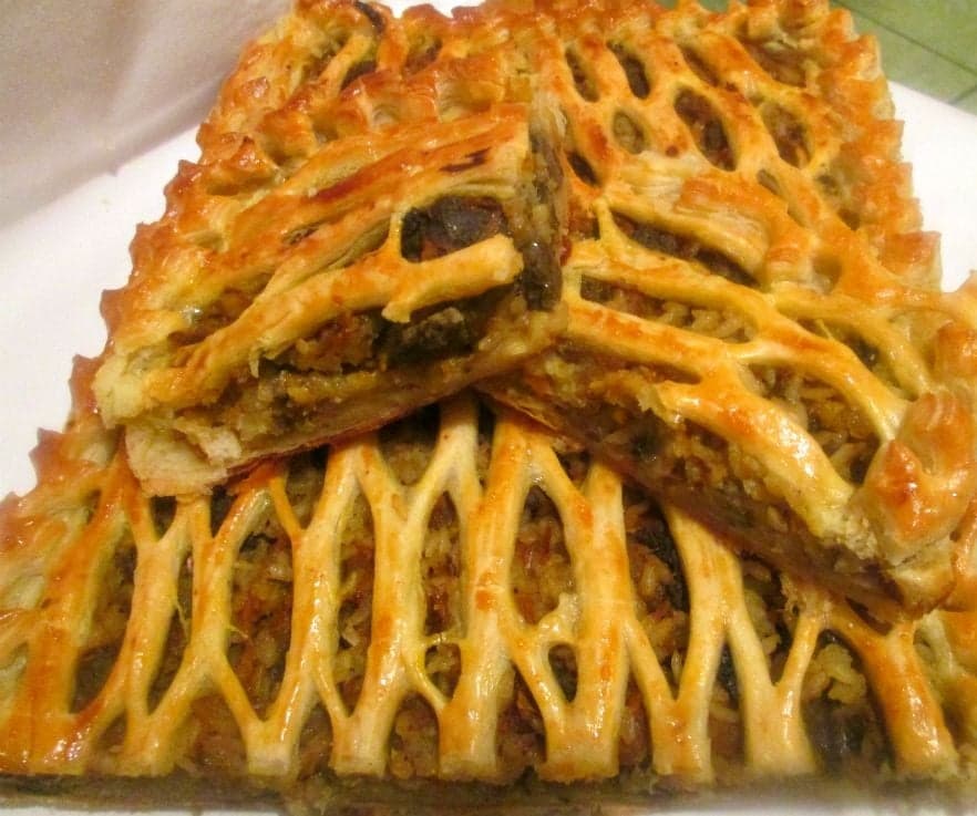 Пирог с печенью и рисом