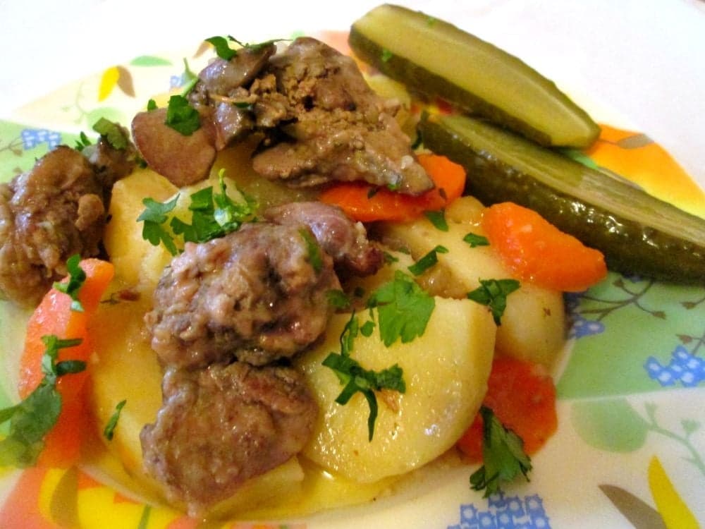Рагу с печенью и овощами