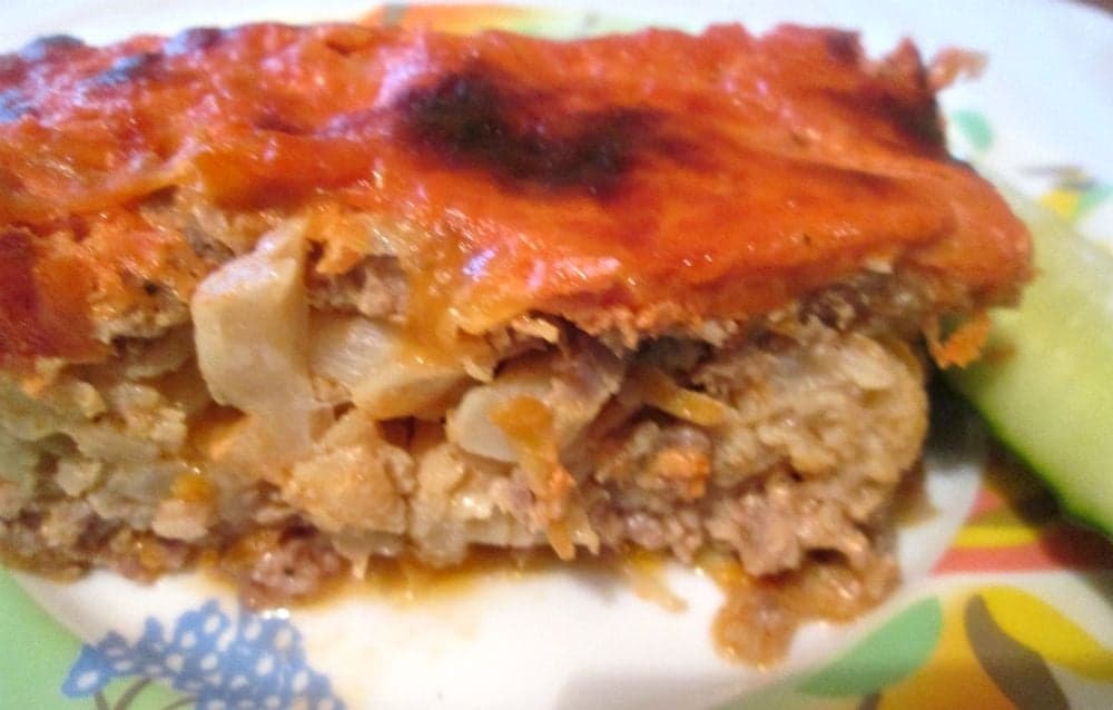 Мясная запеканка с цветной капустой