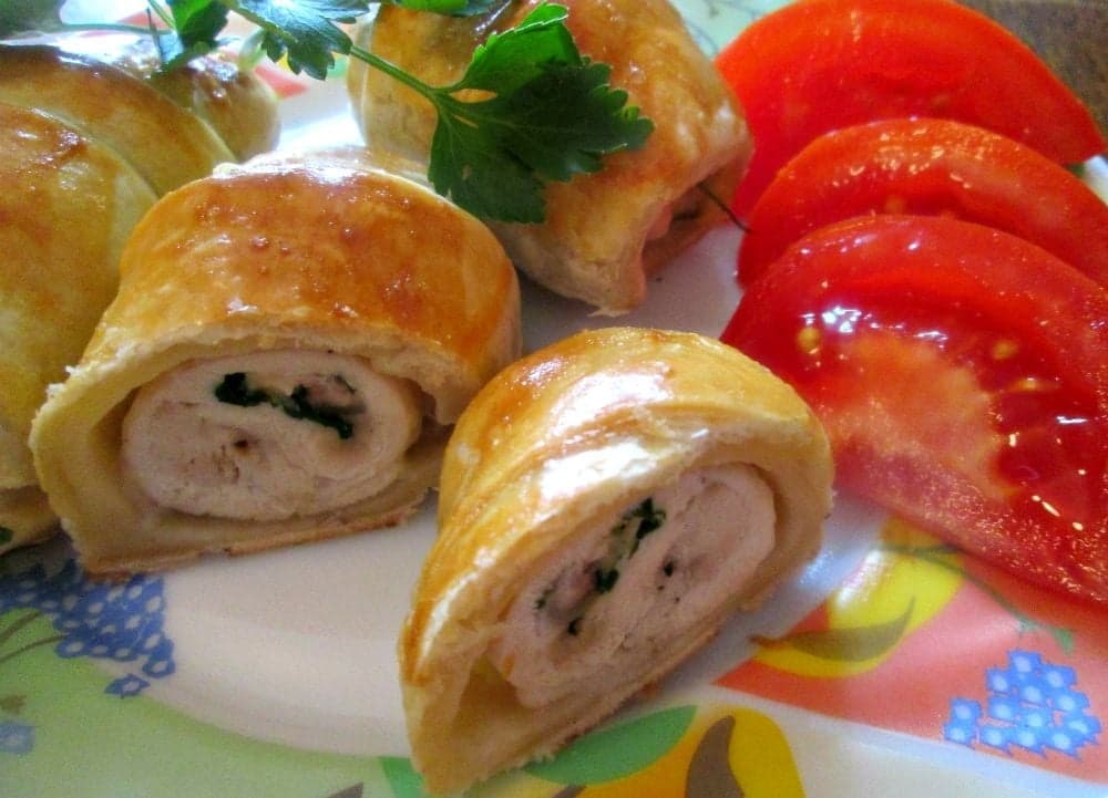 Слойки с филе и сыром