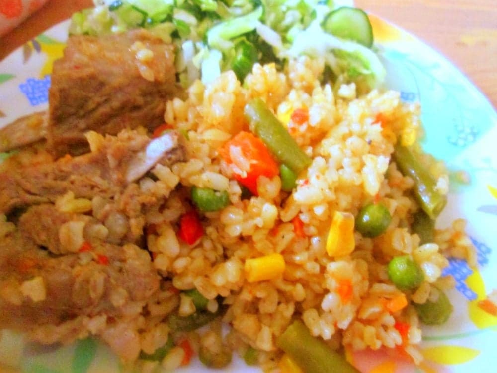 Булгур со свининой и овощами