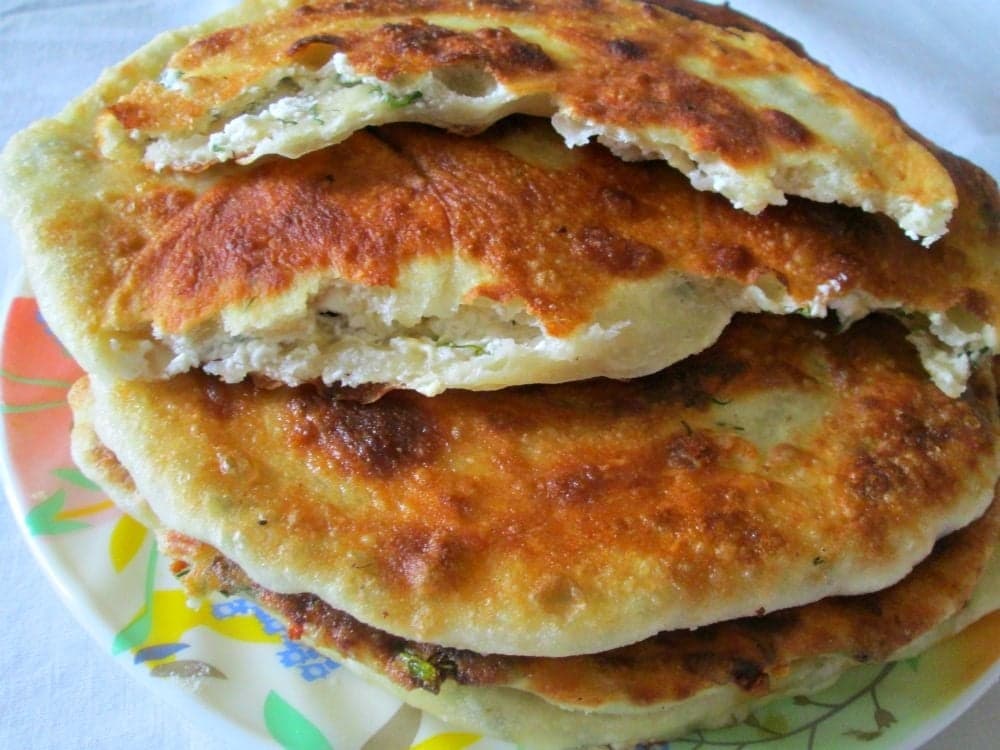 Лепешки с творогом и сыром
