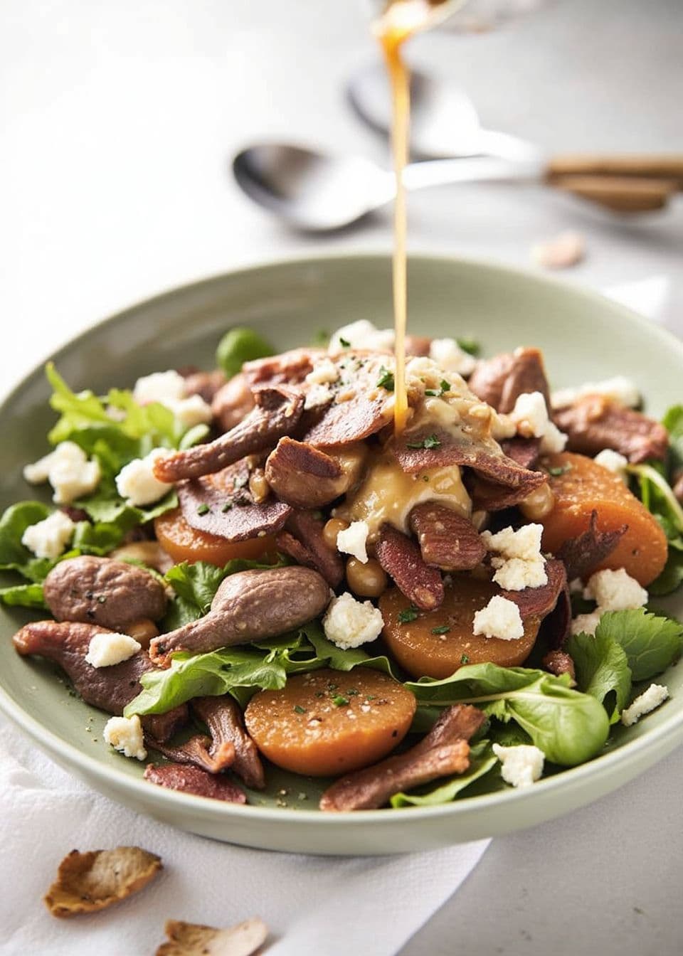 Салат из запечённого батата с медово-лимонной заправкой