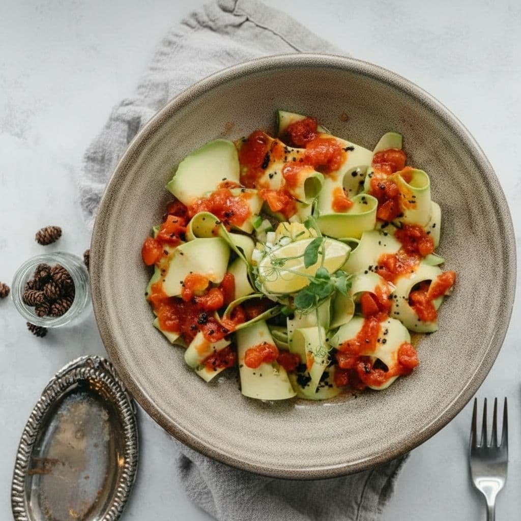 Карпаччо из авокадо и огурца