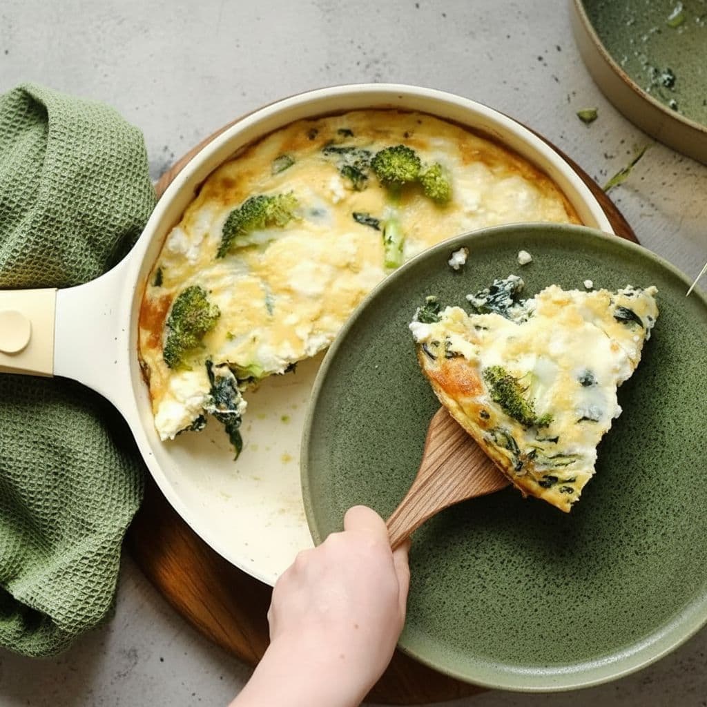 Омлет со шпинатом и брокколи