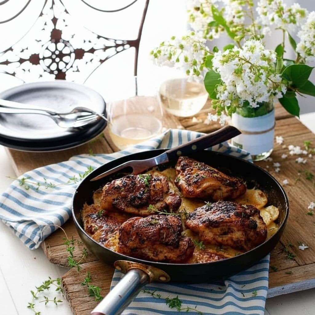 Курица с ароматом гриль на картофельной подушке