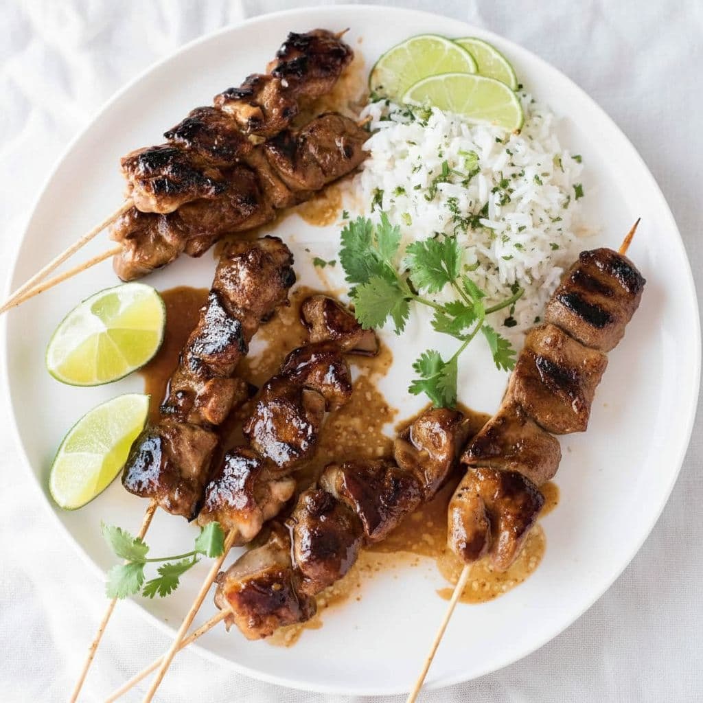 Шашлычки из курицы с медом и соусом сиррача