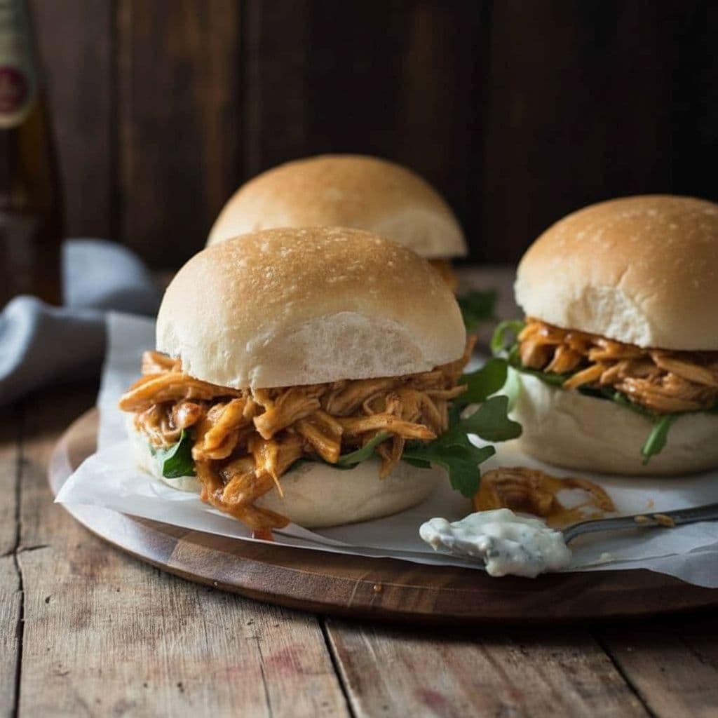 Мини-бургеры с курицей в медово-баффало соусе