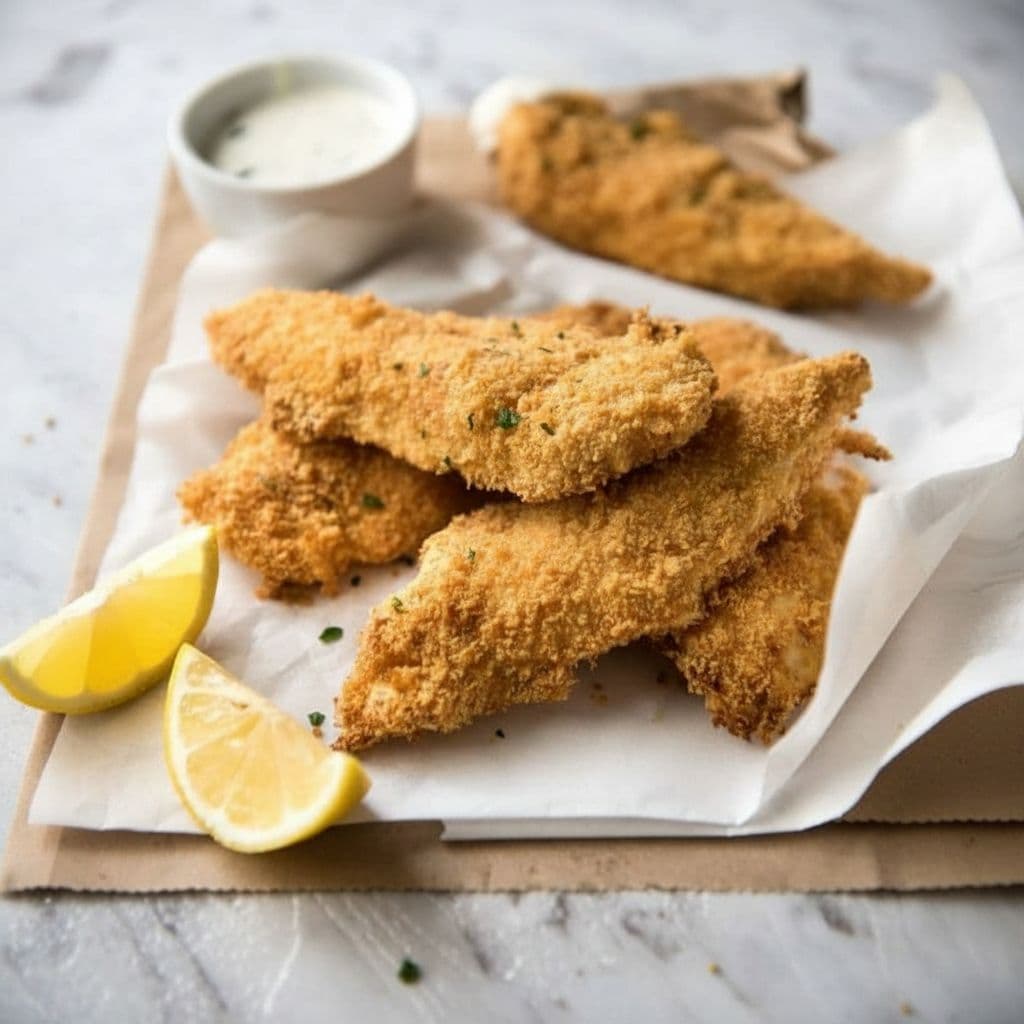 Хрустящие куриные стрипсы с пармезаном, запечённые в духовке