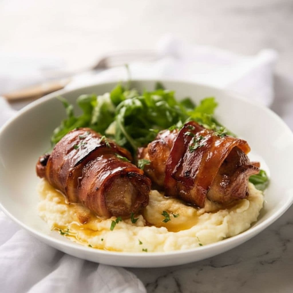 Курица, запечённая в беконе