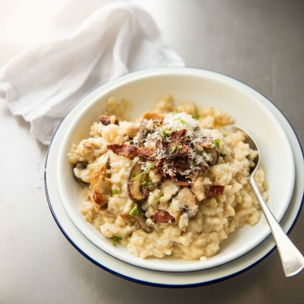 Ризотто с курицей и грибами