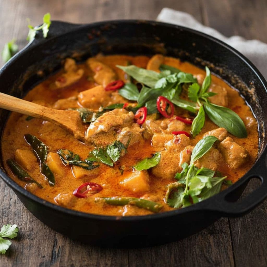 Тайский красный карри с курицей