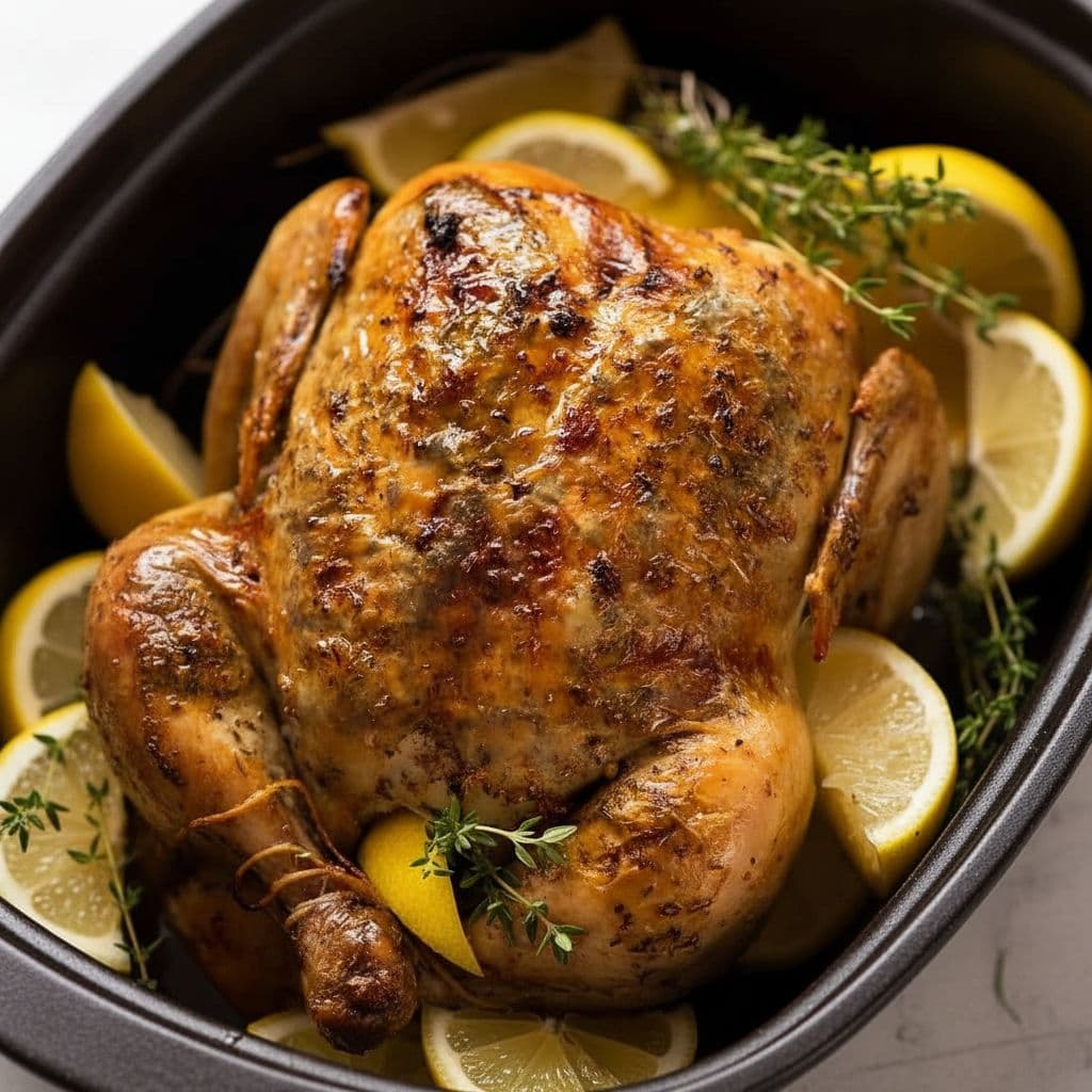 Курица с лимоном и чесноком в медленноварке