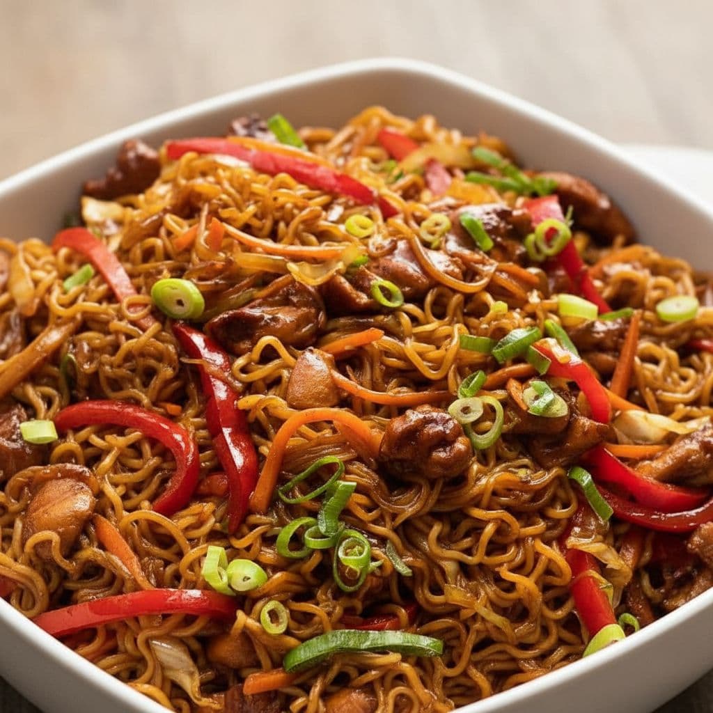 Рамен с курицей и овощами