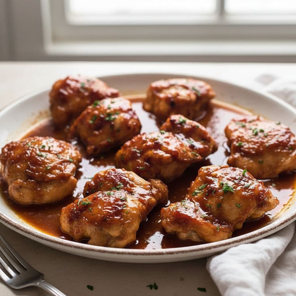 Липкие запечённые куриные бёдра