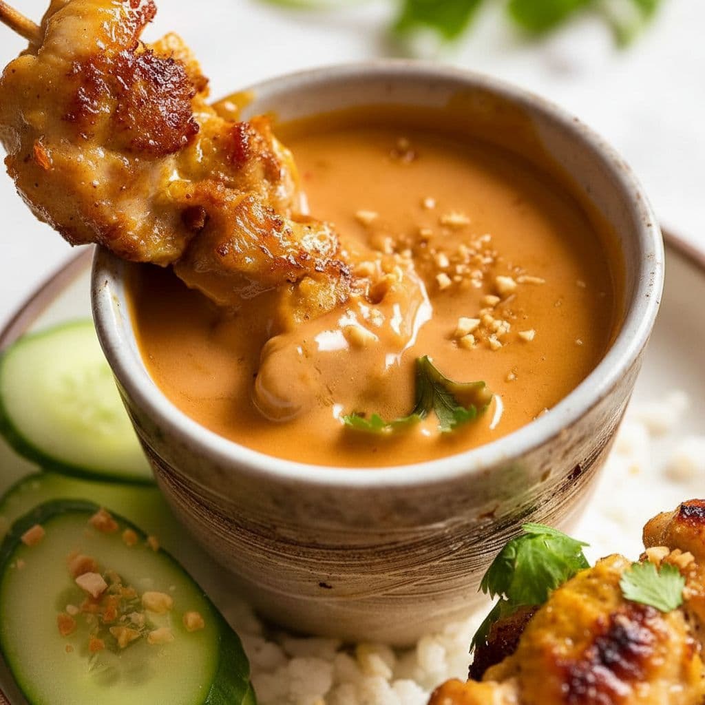 Тайский куриный сатай с арахисовым соусом