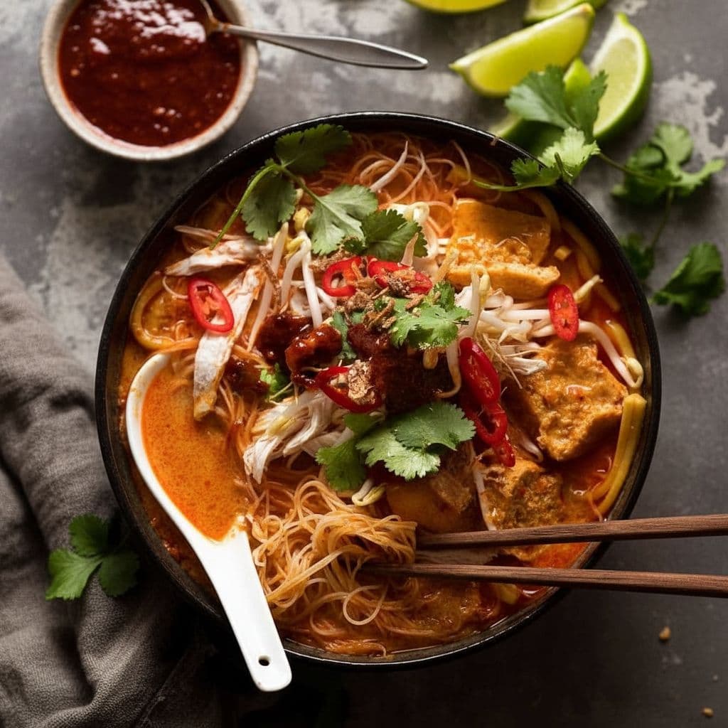 Лакса — малайзийский кокосовый суп с лапшой