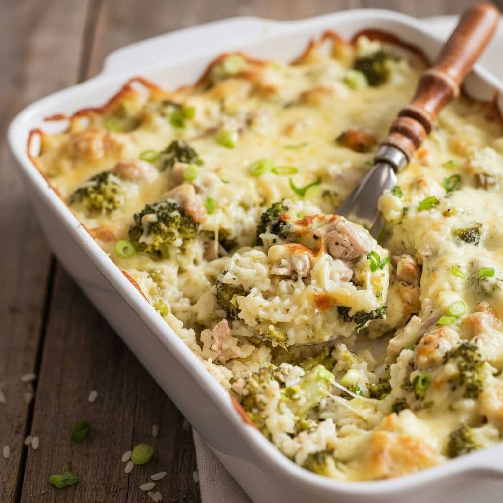 Экстренная курино-рисовая запеканка с брокколи