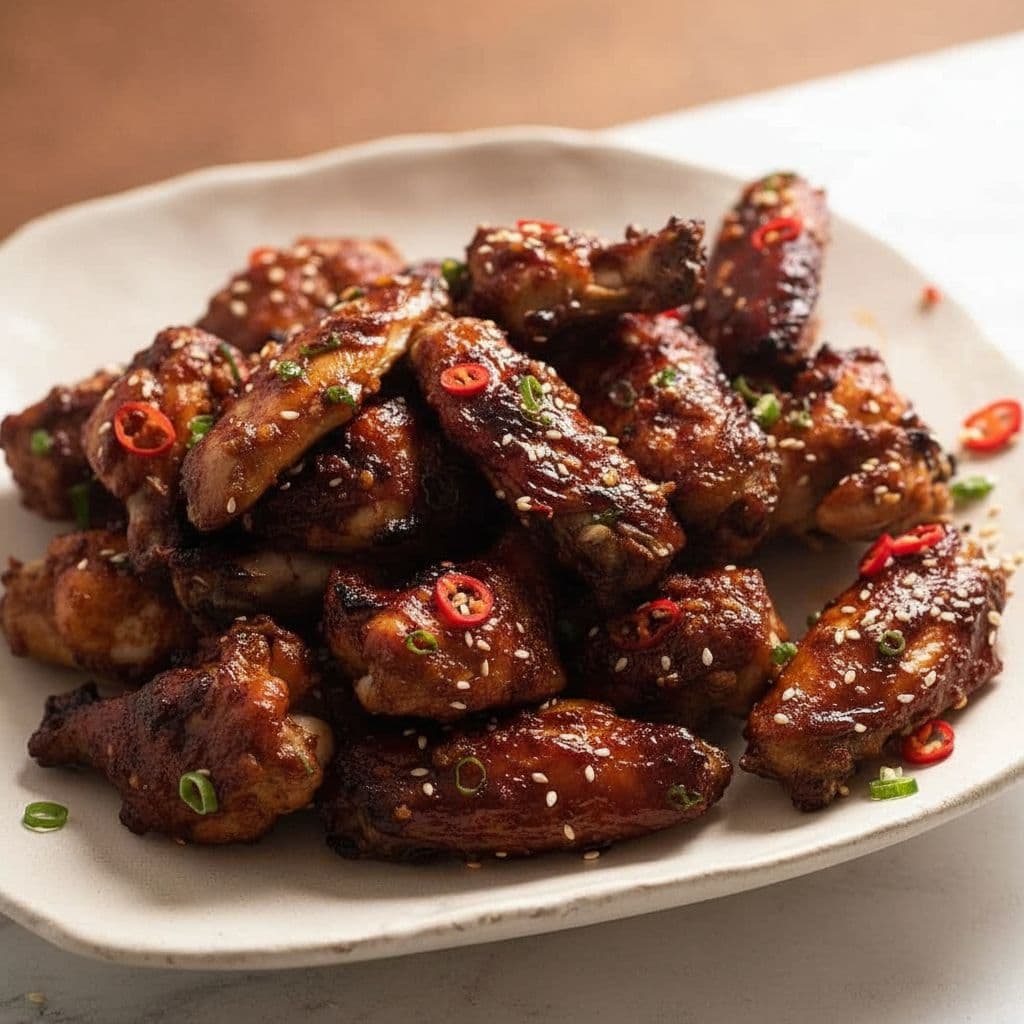 Липкие запечённые китайские куриные крылышки