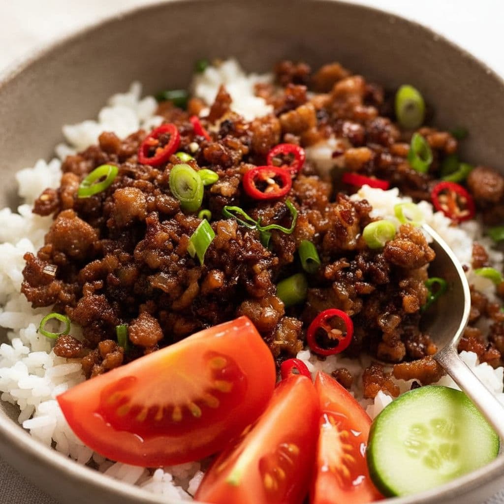 Вьетнамские боулы с карамелизированной свининой