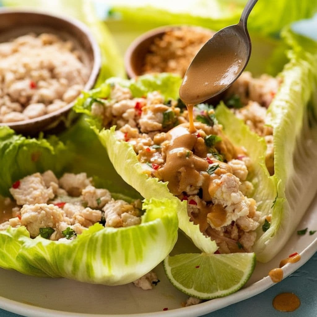 Тайские салатные лодочки с курицей