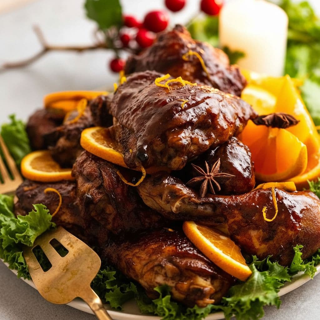 Рождественская курица в липкой глазури