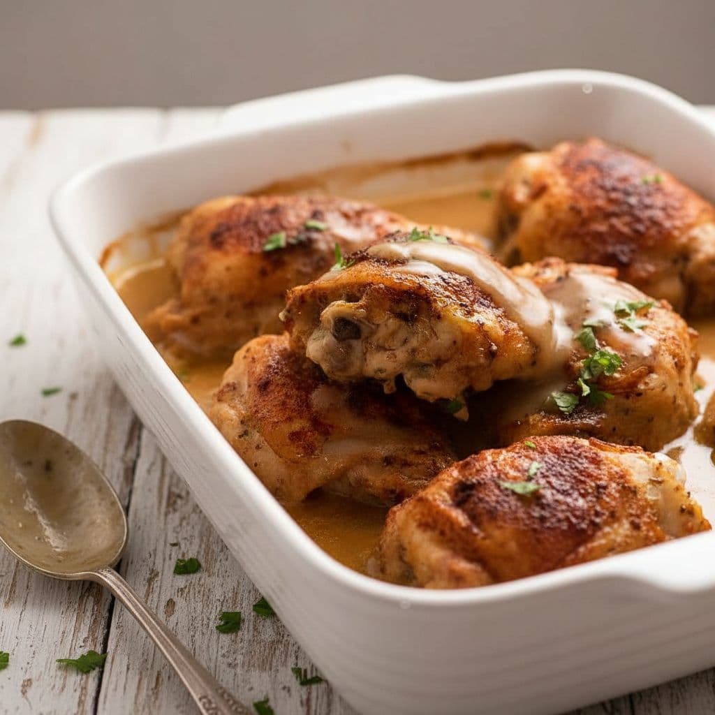 Куриные бёдра и голени, запечённые с подливой