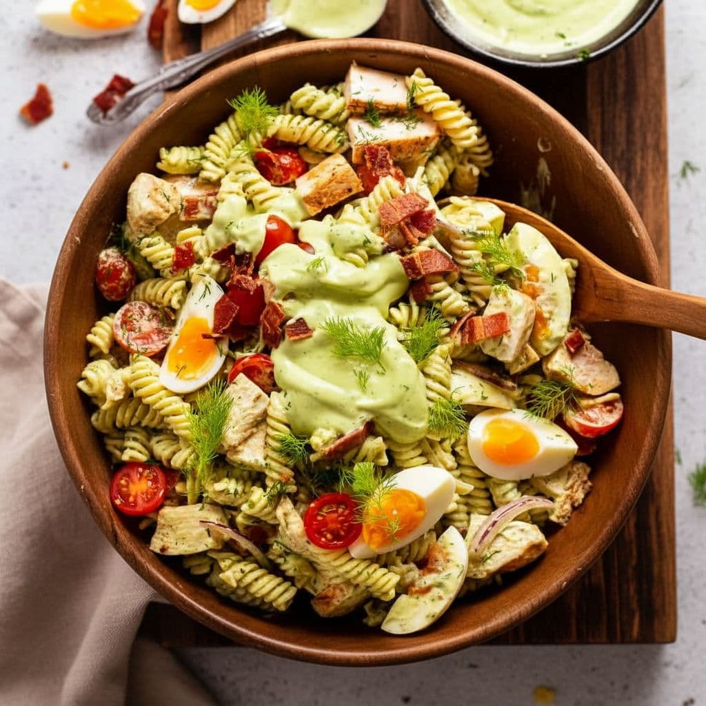 Паста-салат с авокадо и ранч-заправкой