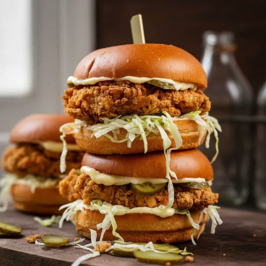 Хрустящий бургер с жареной курицей