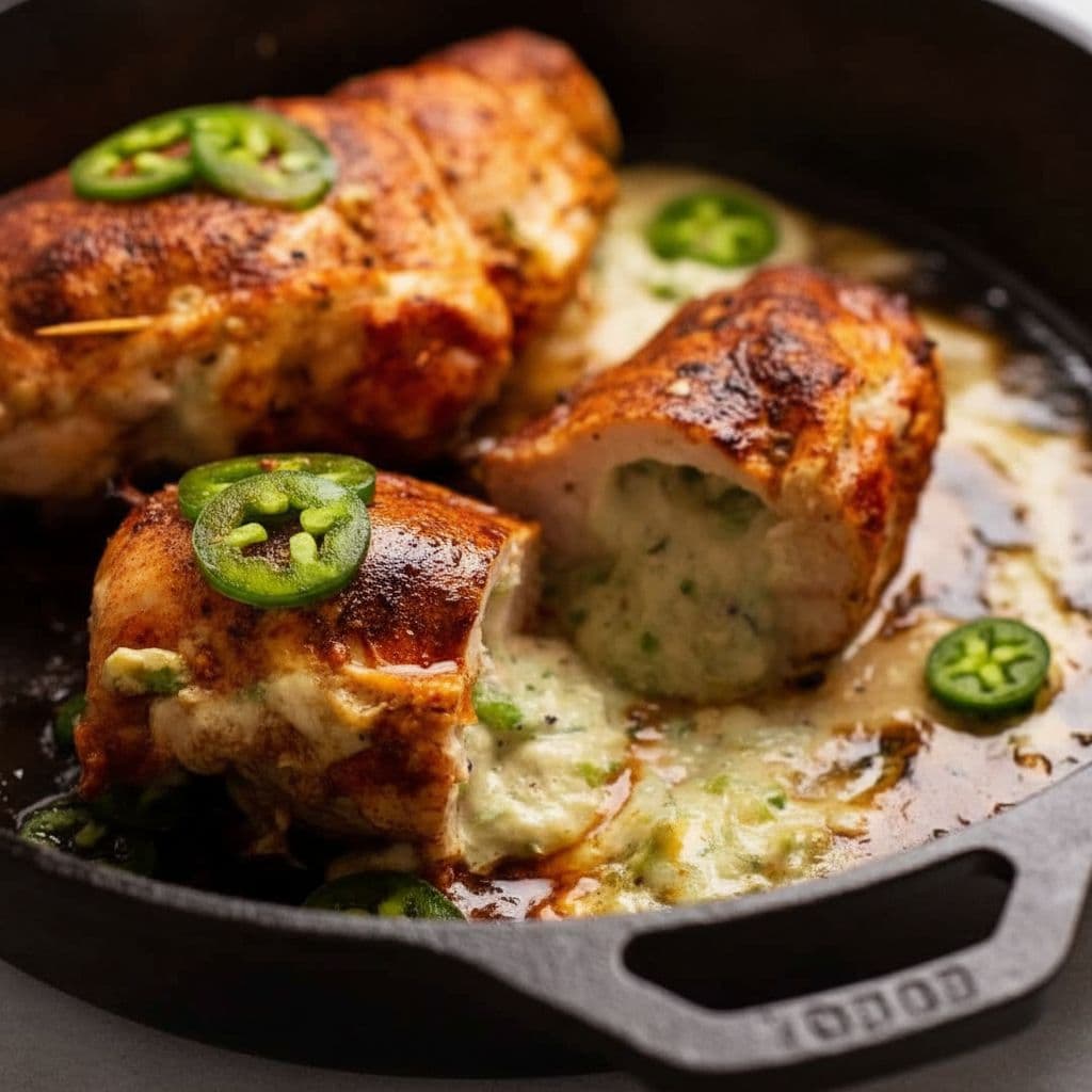 Куриная грудка, фаршированная халапеньо и сыром