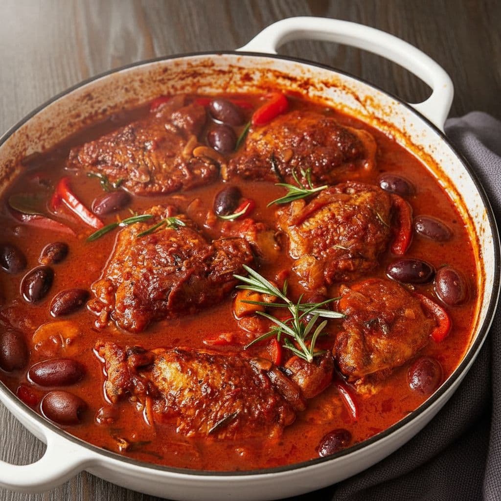 Курица каччаторе (итальянское рагу)