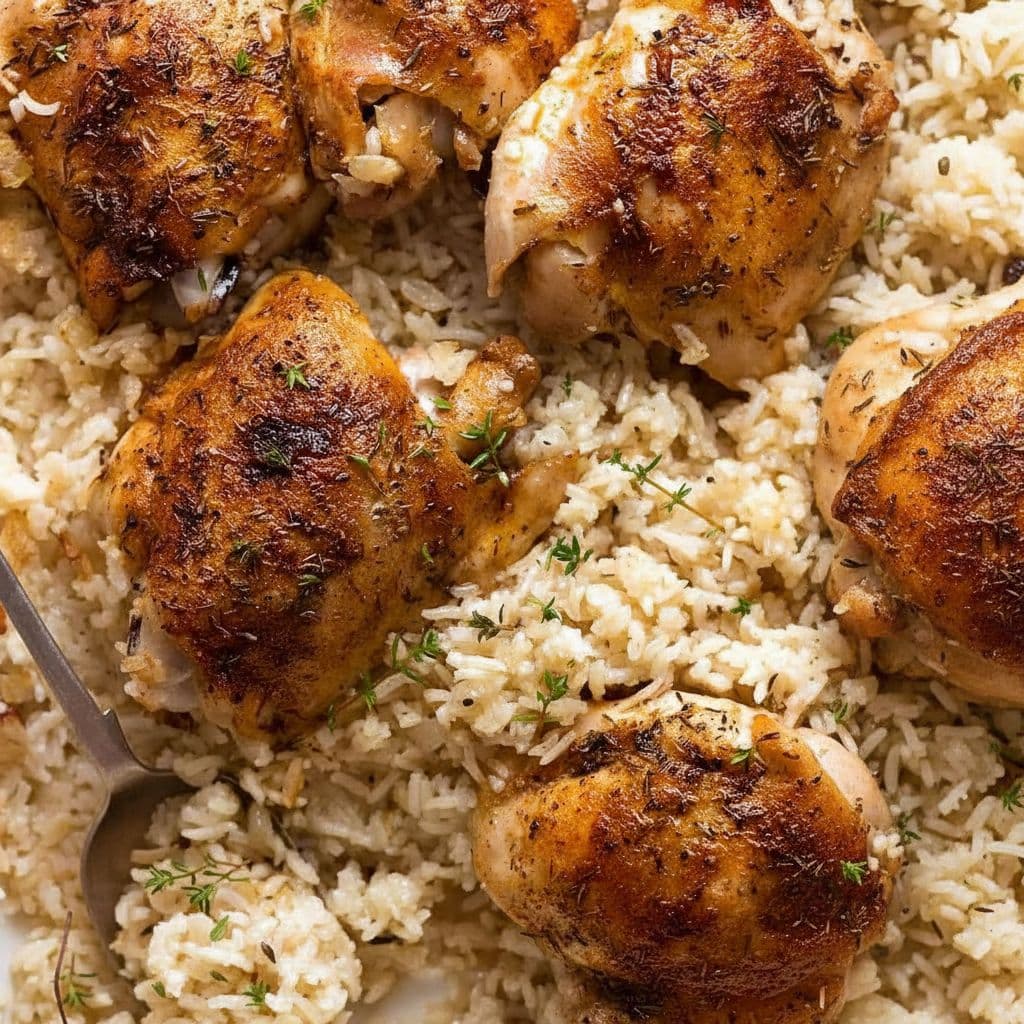 Курица с рисом, запечённые в духовке
