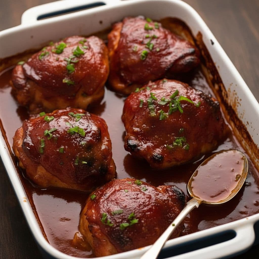 Запечённая курица BBQ в духовке