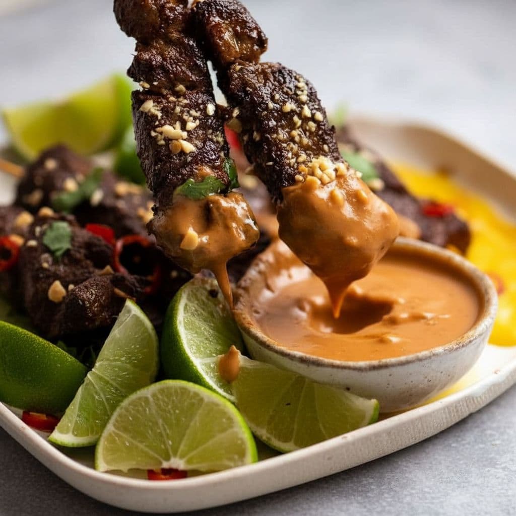 Говяжий сатай с тайским арахисовым соусом