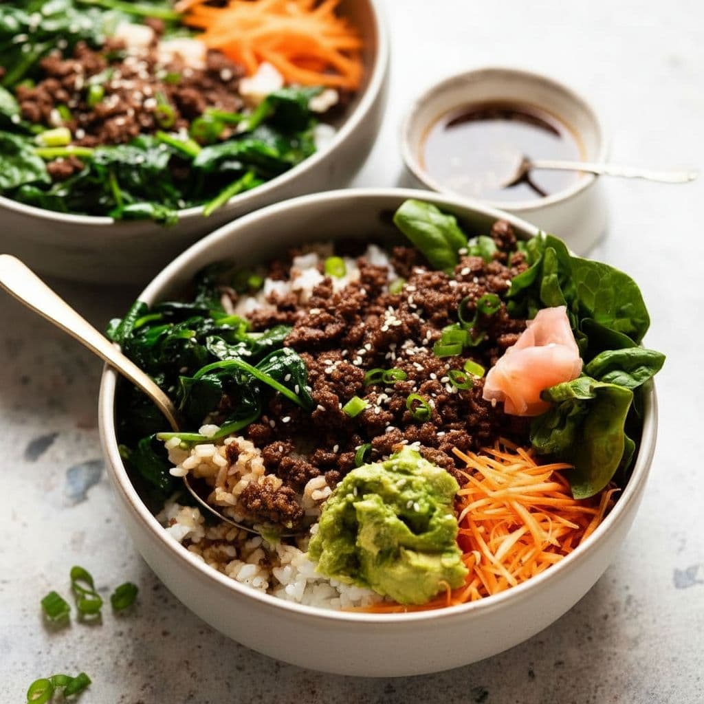 Рисовые боулы с говядиной булгоги (простой способ)