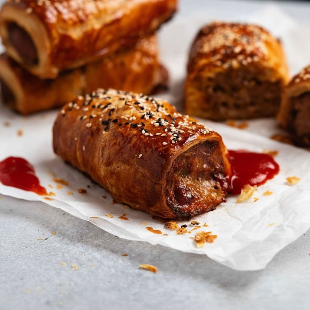 Гигантские говяжьи сосиски в слоёном тесте с халапеньо и сыром