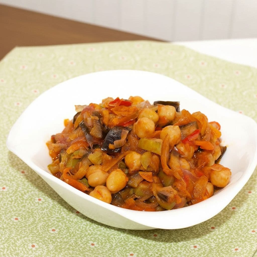 Овощное рагу с нутом и острой пассатой