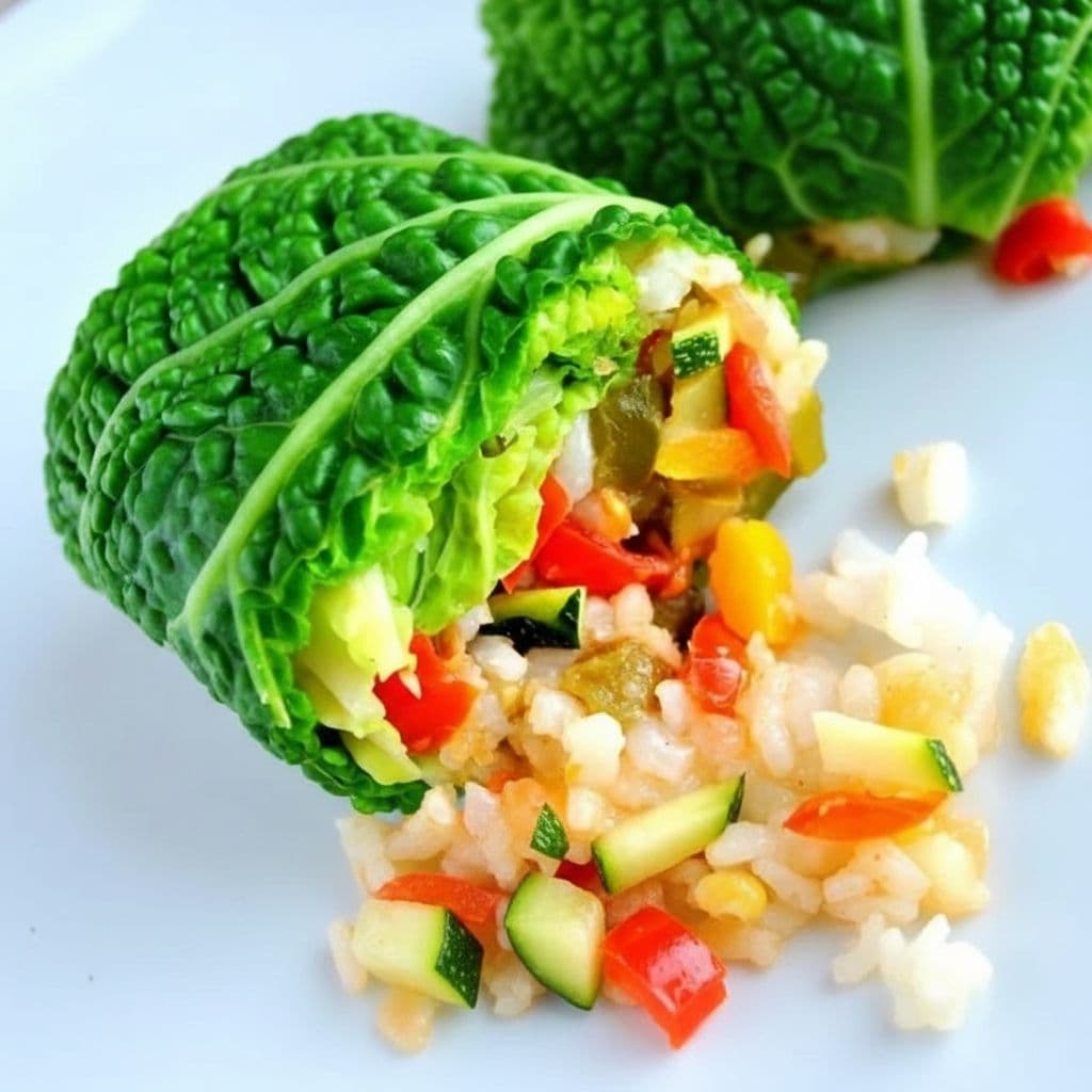 Постные голубцы из савойской капусты