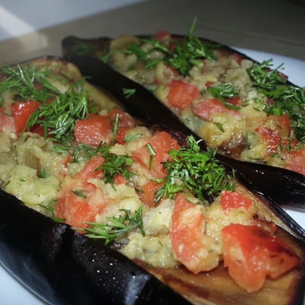 Баклажаны с чечевицей