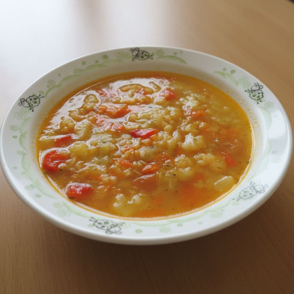 Овощной суп с красной чечевицей
