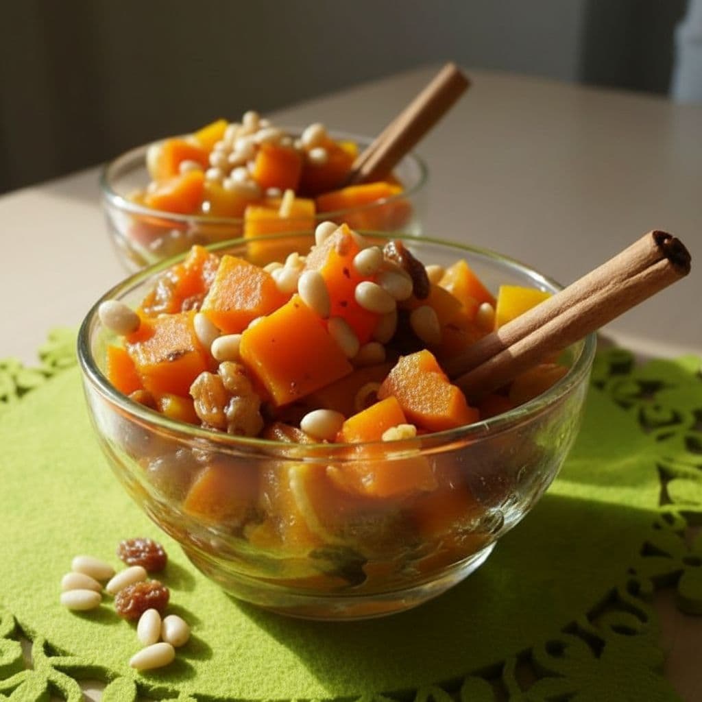 Тыква с пряностями и кедровыми орешками