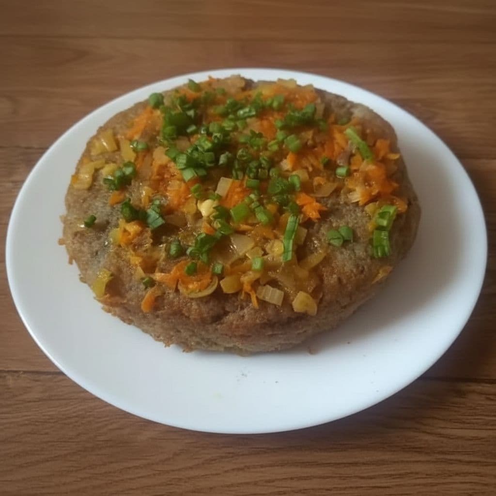 Картофельный торт с луком и морковью