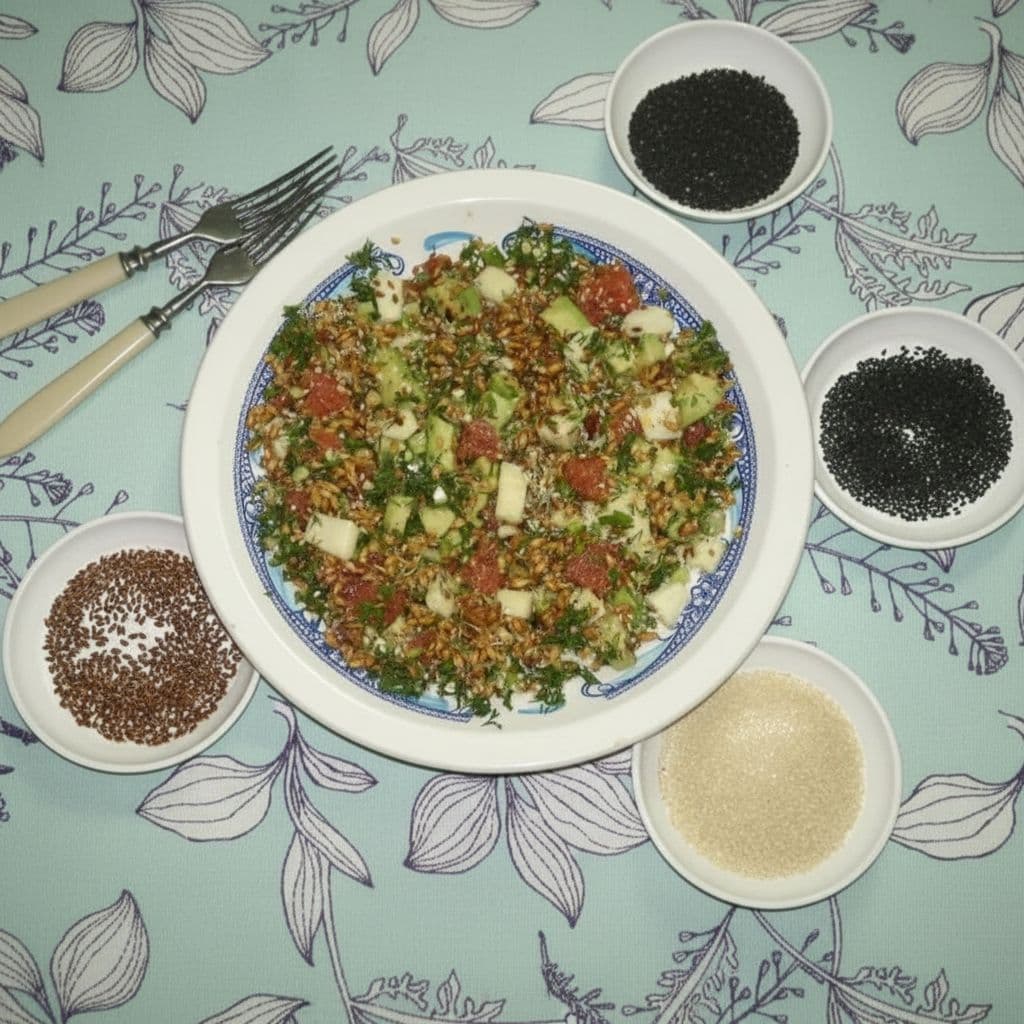 Витаминный салат из пророщенной пшеницы