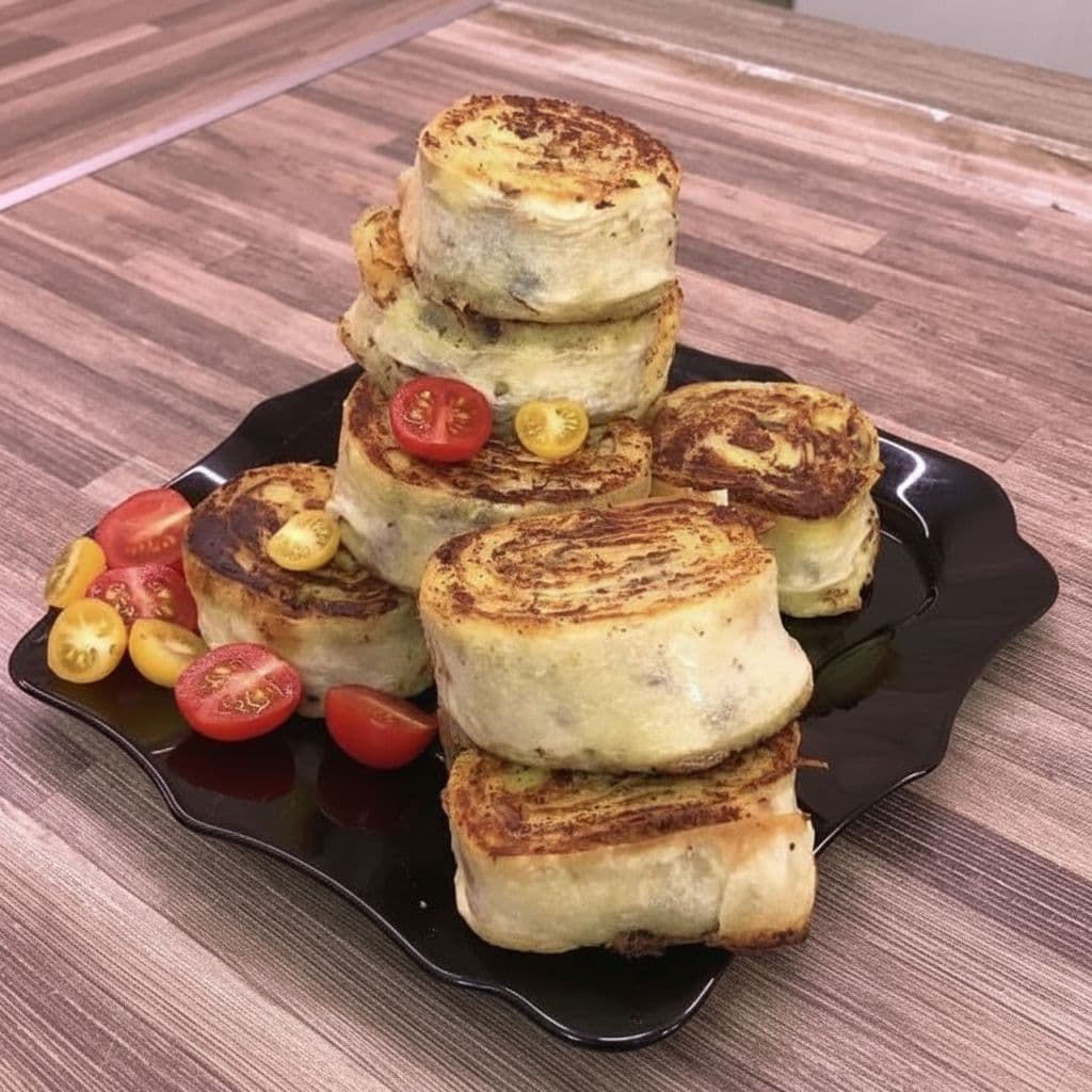 Лаваш с картофелем и грибами