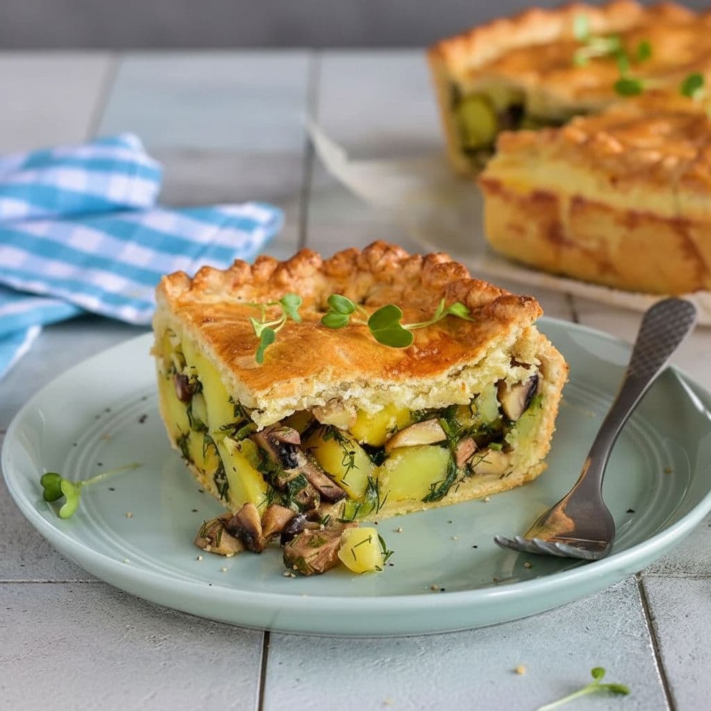 Пирог с картошкой и грибами в духовке